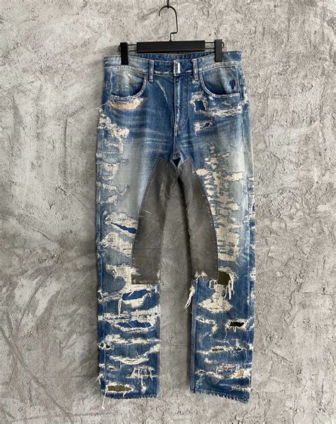 Givenchy Jeans in Destroyed Denim and Moleskin